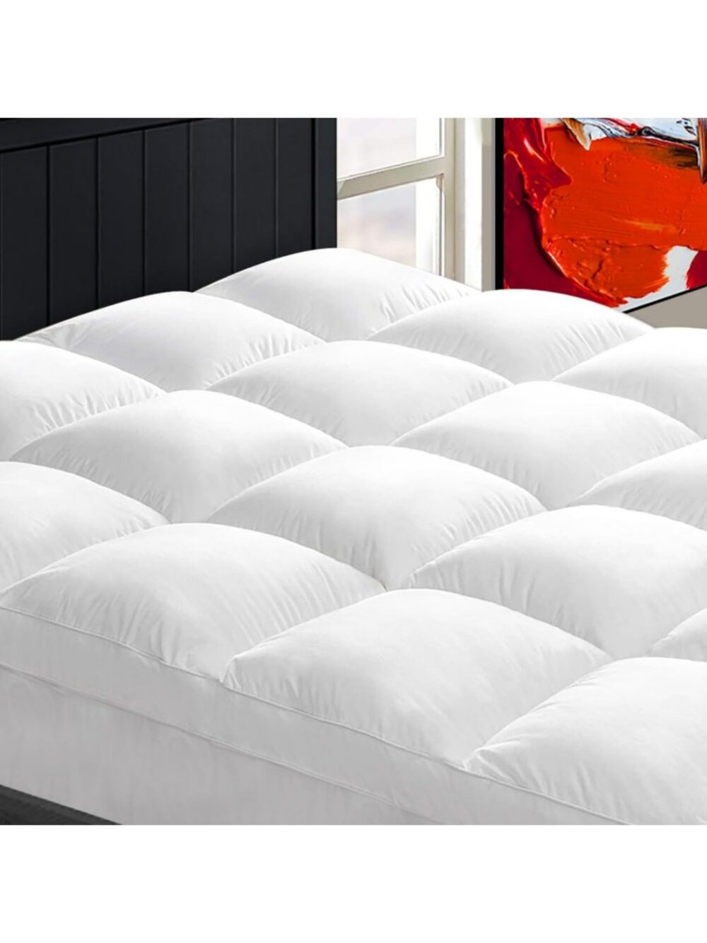 Thick Queen Mattress Topper for Back Pain Relief, Comfortable Mattress Pad